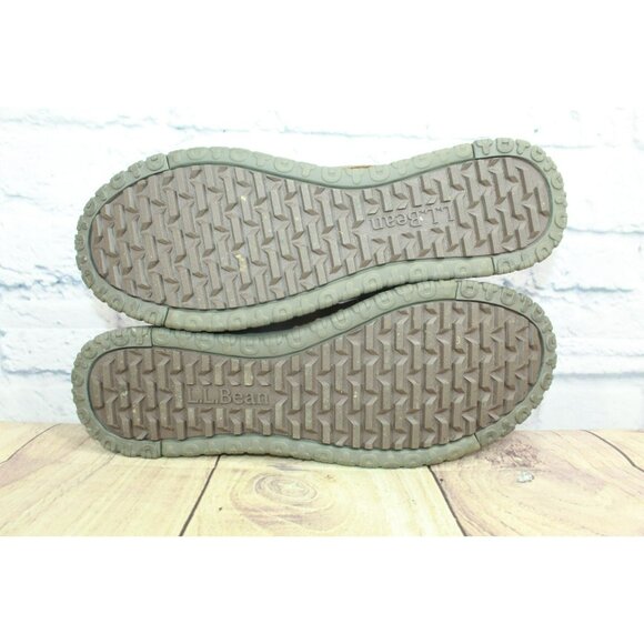 LL Bean All Week Brown Leather Shearling Lined Moccasin Slippers Size 12 M - Picture 9 of 9